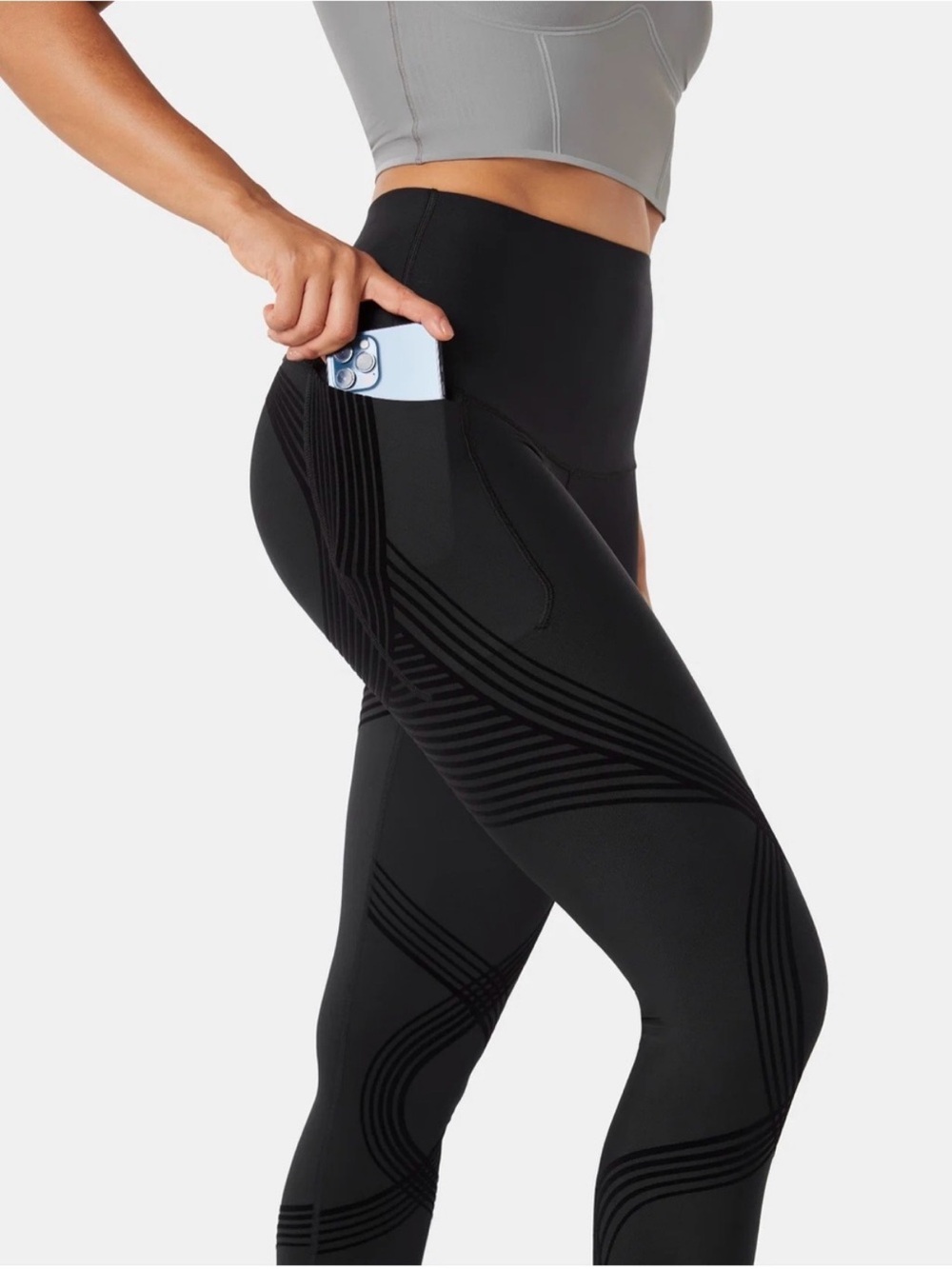 Fanka Body Sculpt Full Length Side Pocket Compression Leggings Black